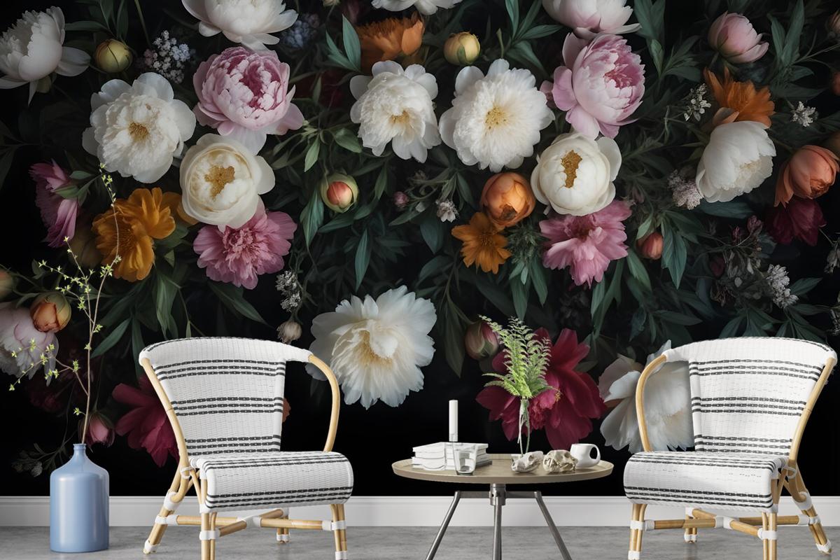 Dutch Floral Style Flower Bouquet Wallpaper Mural