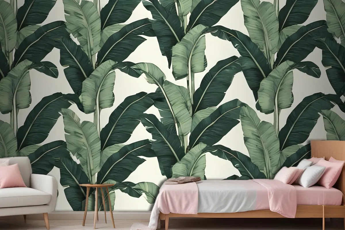 Exotic Banana Leaf Wallpaper Mural