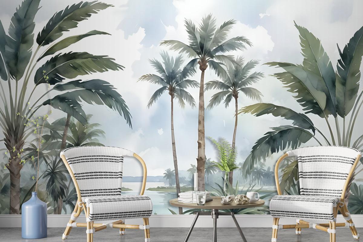 Exotic Forest On Seaside Wallpaper Mural