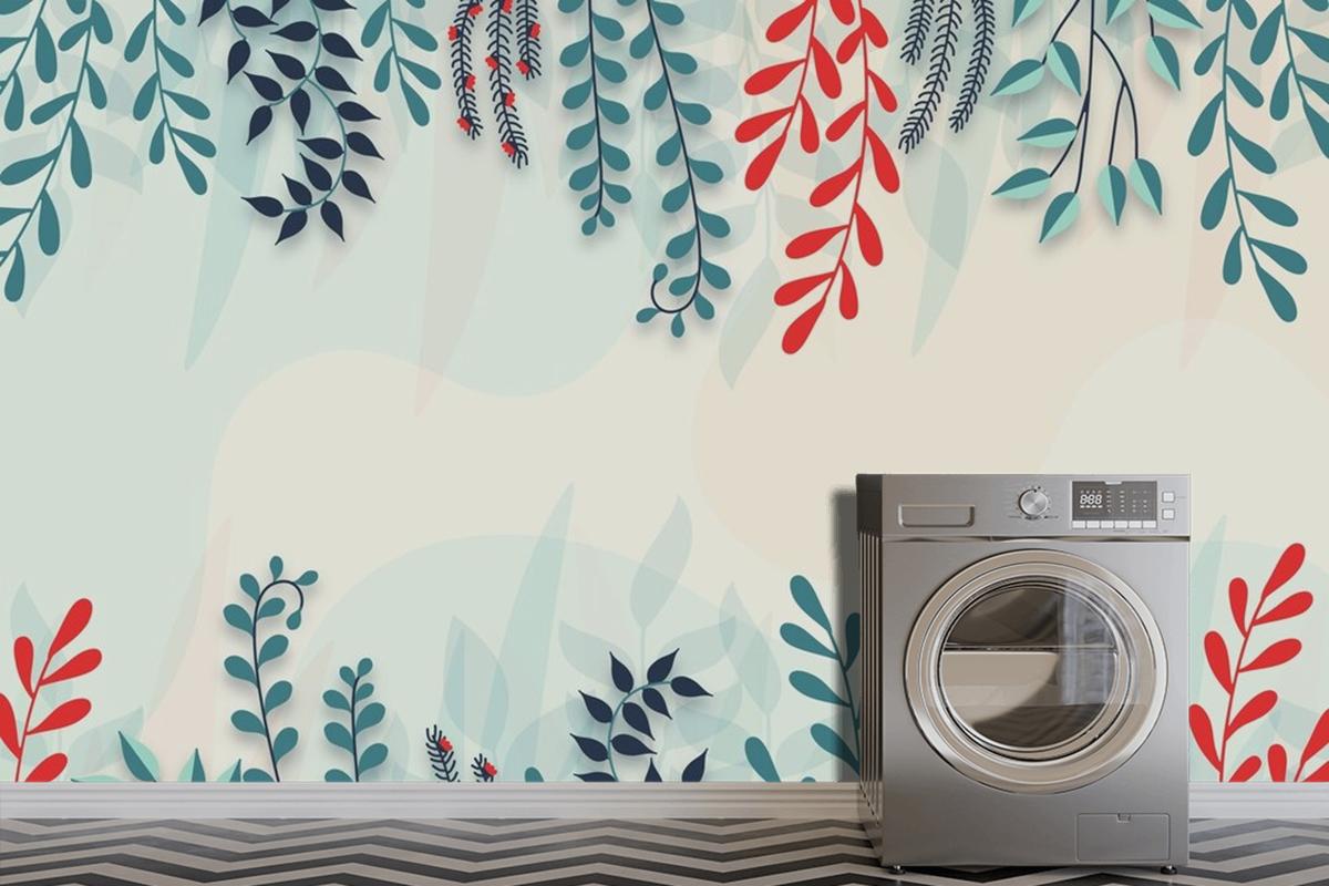 Flat Design Abstract Floral Background Wallpaper Mural