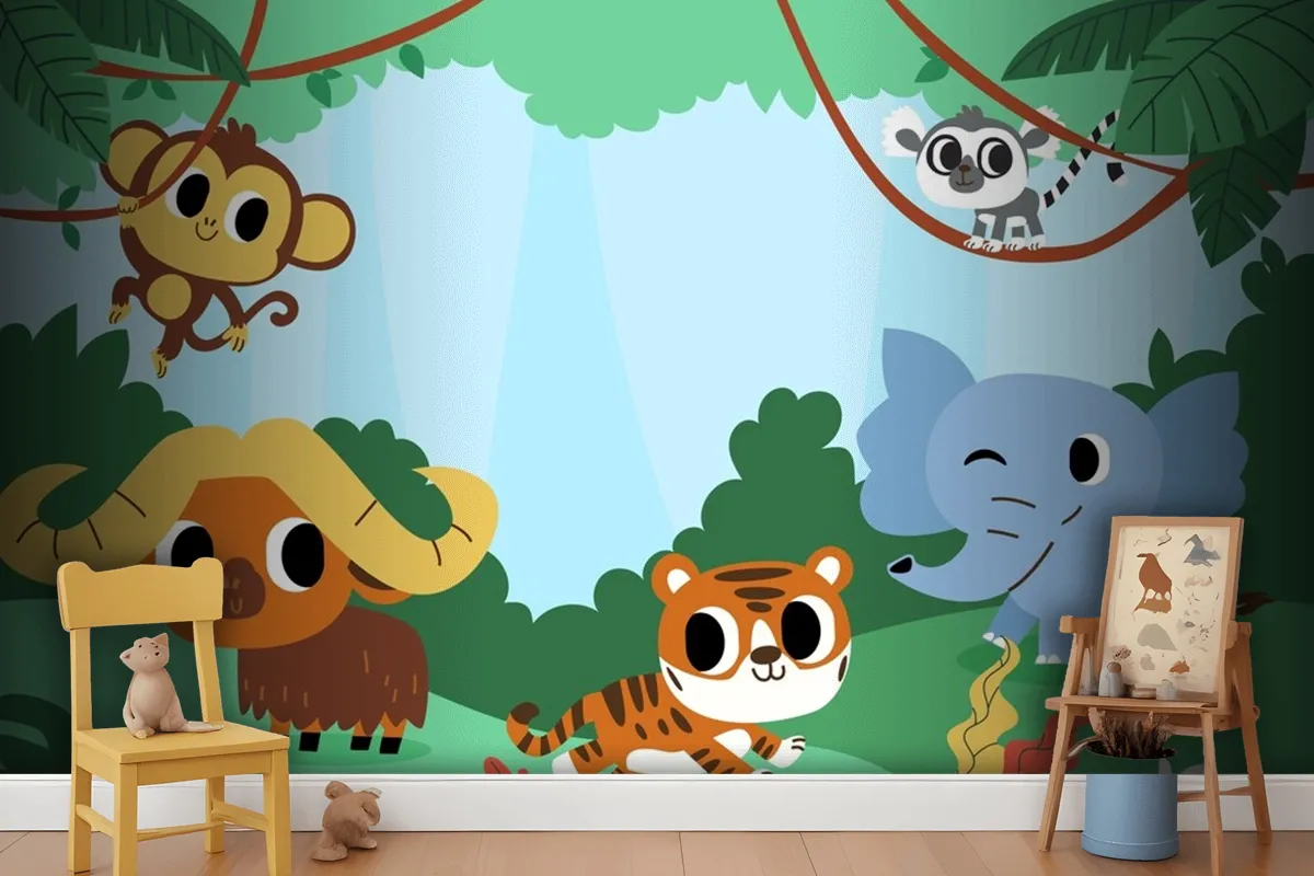 Flat  For World Animal Day Celebration Wallpaper Mural