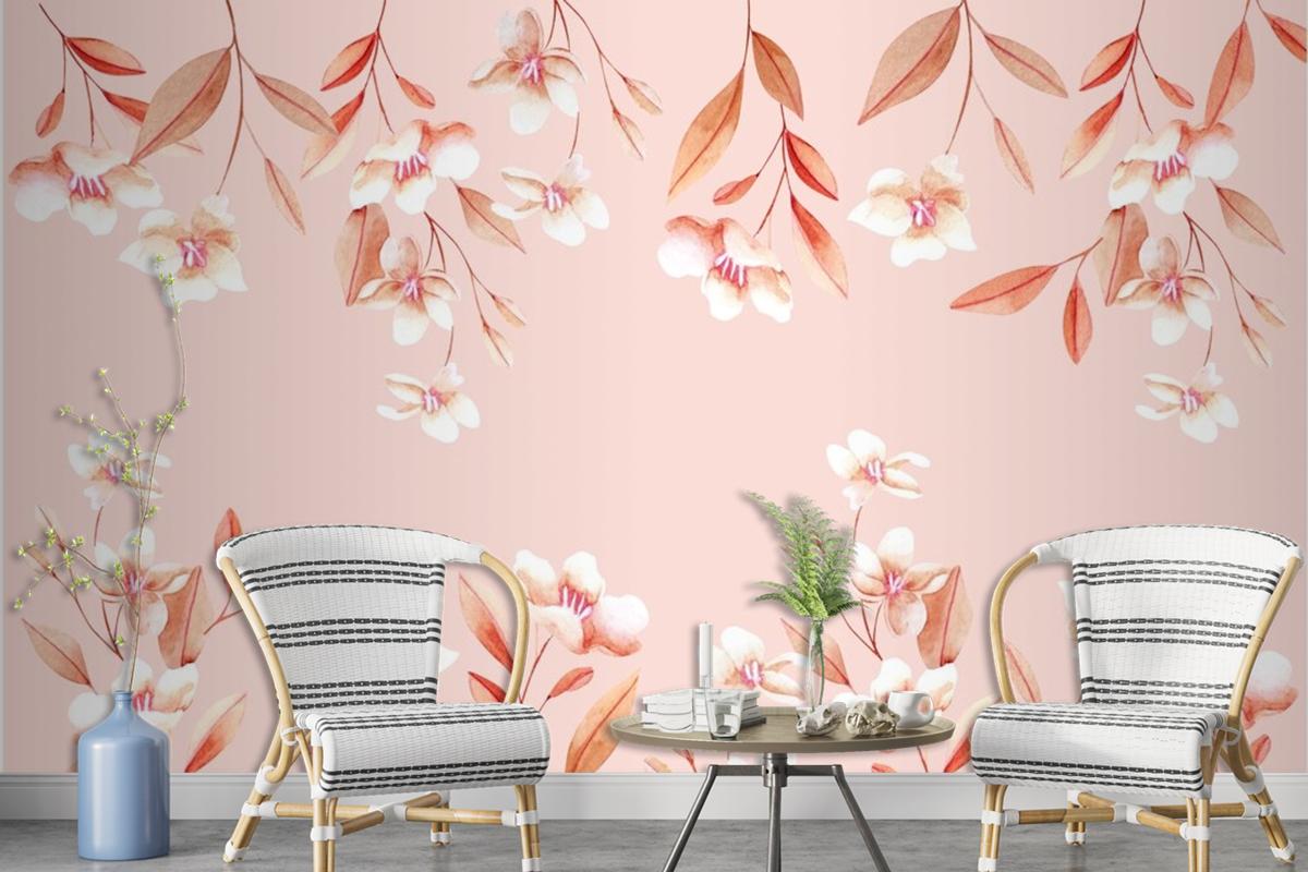 Floral Background With Soft Colors Wallpaper Mural