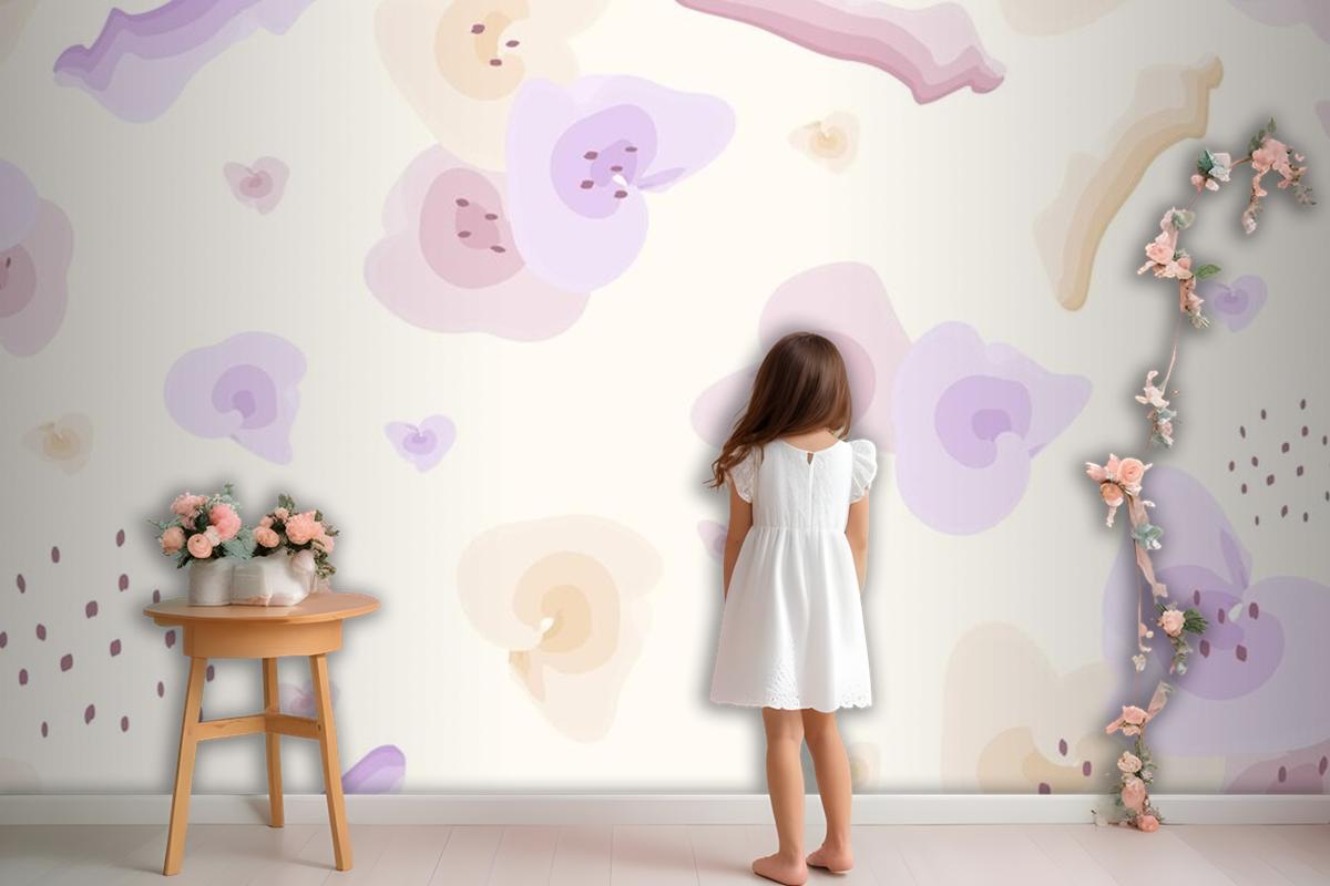 Flower Pastel Watercolor Wallpaper Pattern Wallpaper Mural