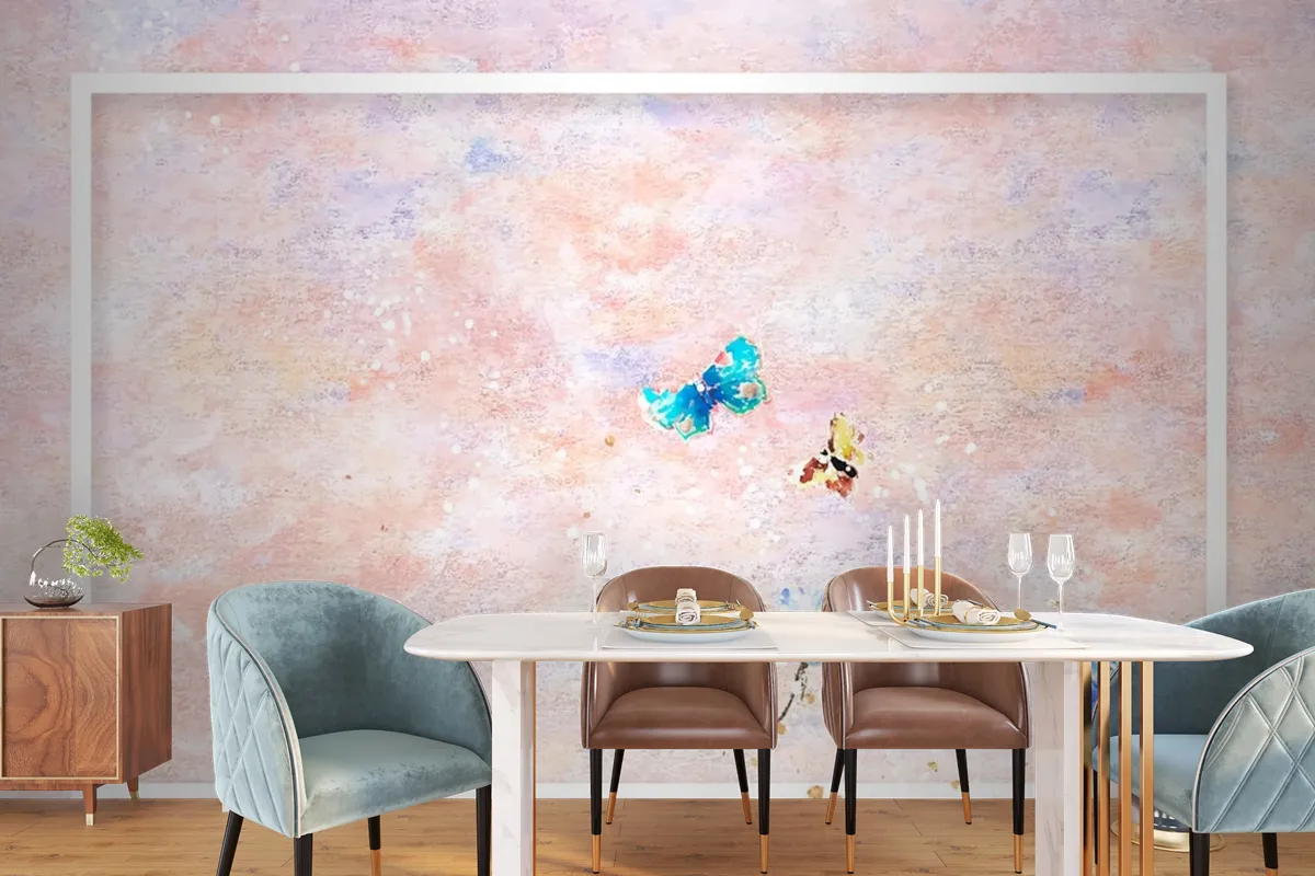 Frame On Pastel Painting Frame Wallpaper Mural