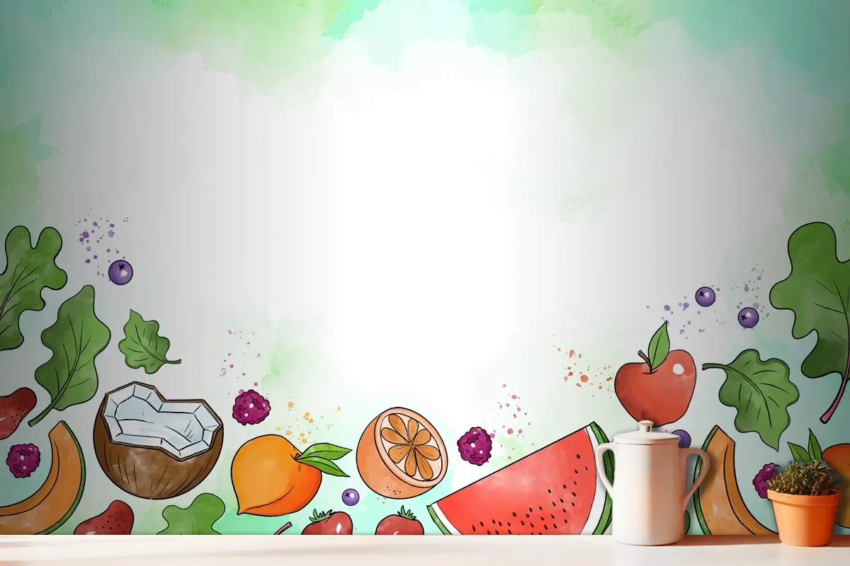 Fruit And Vegetables Wallpaper Mural