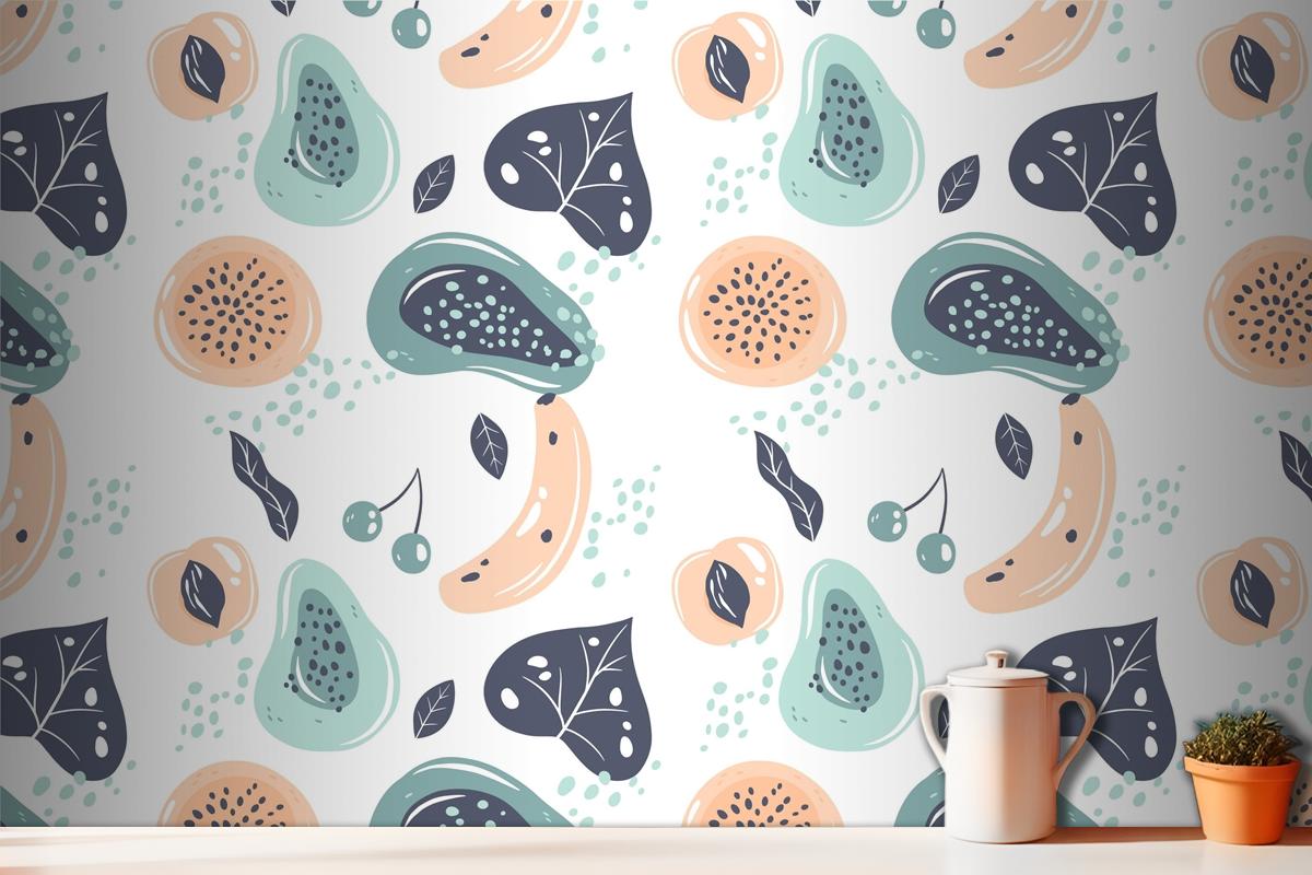 Fruits Pattern Kitchen Wallpaper Mural