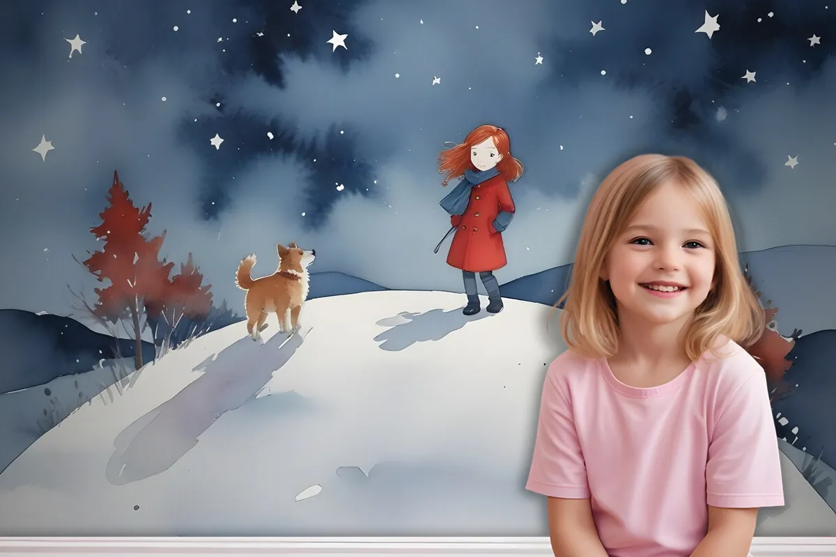 Girls On The Moon Kids Wallpaper Mural