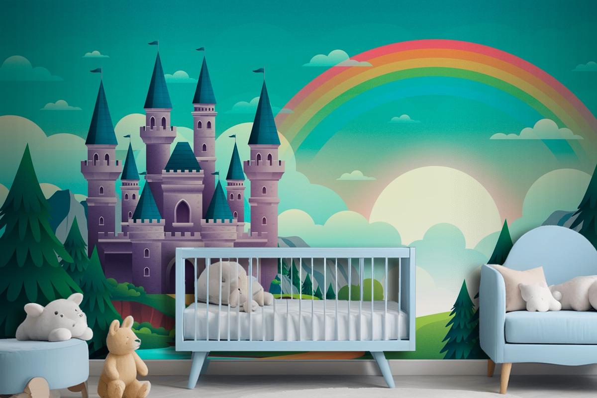 Gradient Fairytale Background Kids Boy Wallpaper Mural