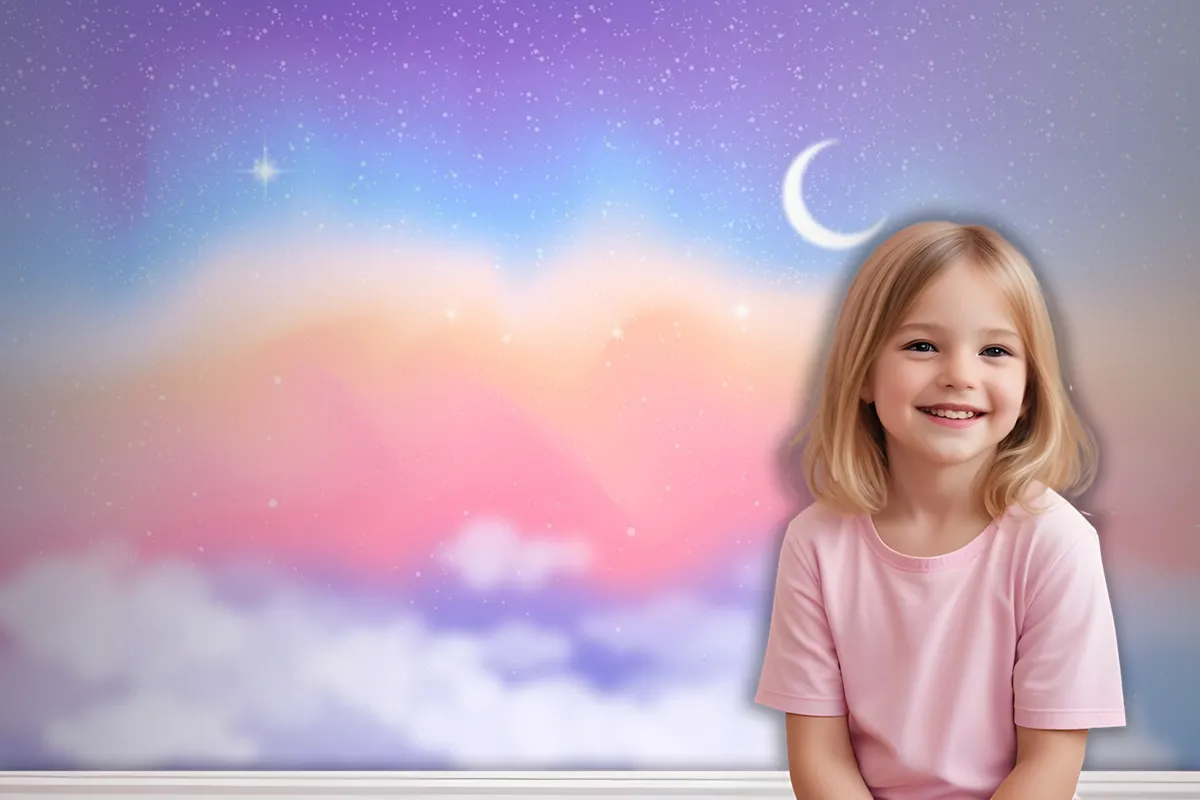 Gradient Pastel Sky Background Kids Girl Wallpaper Mural