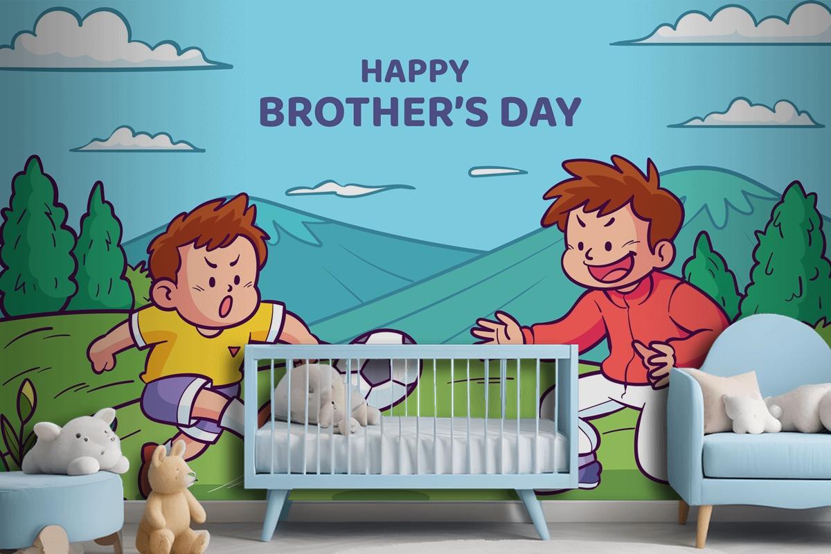 Hand Drawn Brothers Day Wallpaper Mural