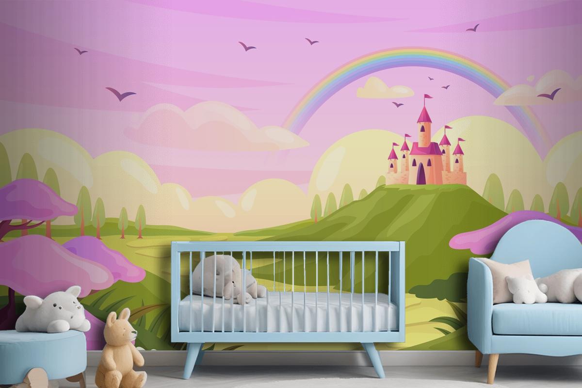 Hand Drawn Fairytale Background Wallpaper Mural