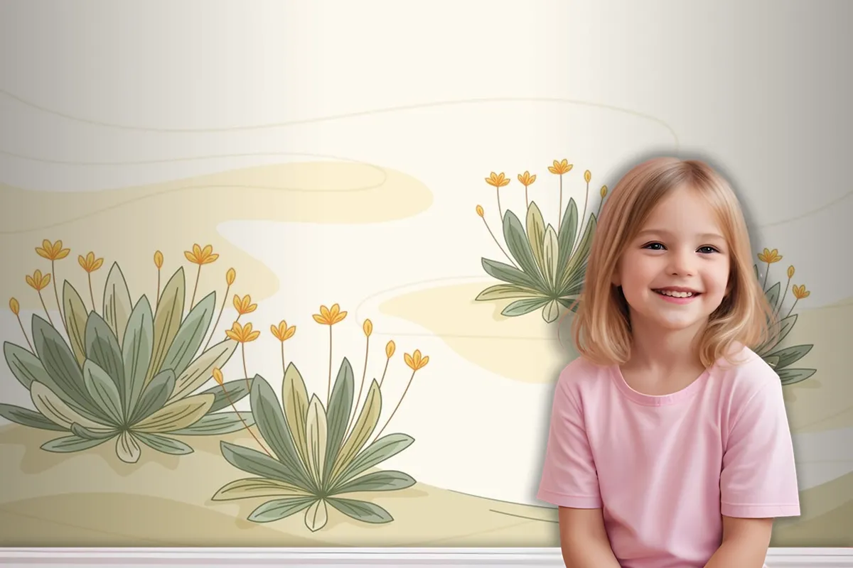 Hand Drawn Frailejon Plant Background Wallpaper Mural