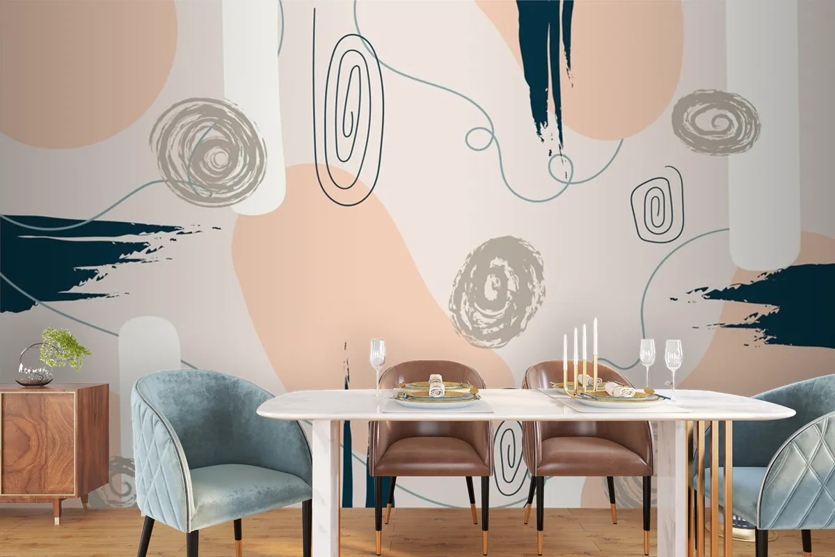 Hand Drawn Minimal Background Wallpaper Mural