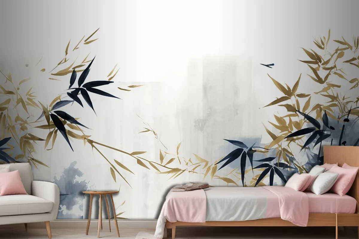 Hand Drawn Plants Tropical Flowers Leaves Wallpaper Mural