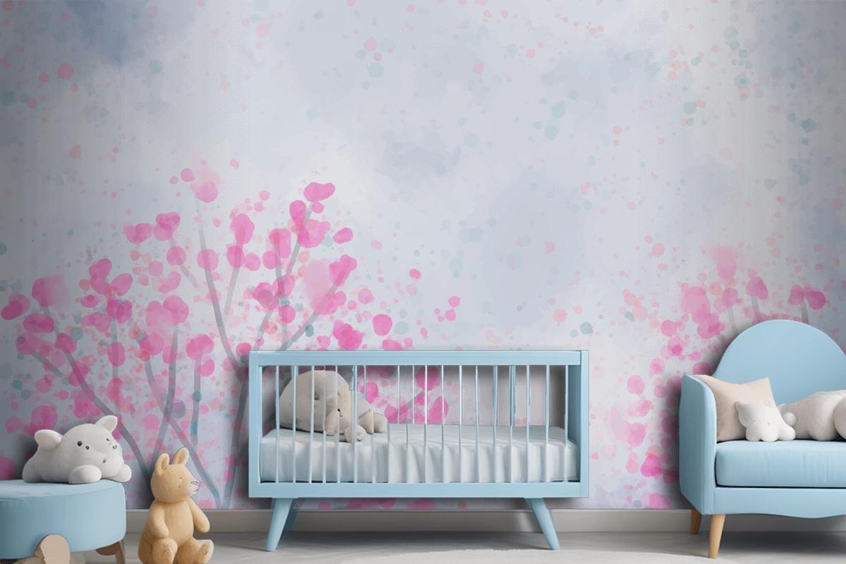 Hand Painted Watercolor Nature Background Wallpaper Mural