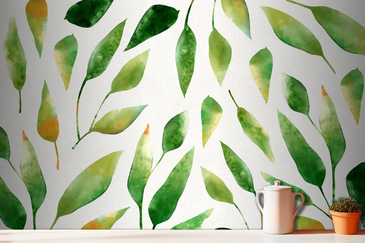 Hand Painted Watercolor Nature Wallpaper Mural