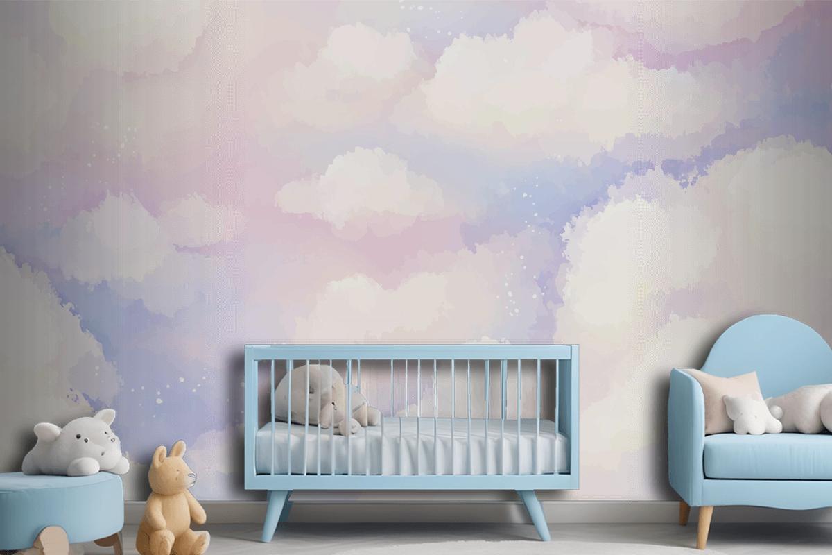 Hand Painted Watercolor Pastel Sky Background Wallpaper Mural