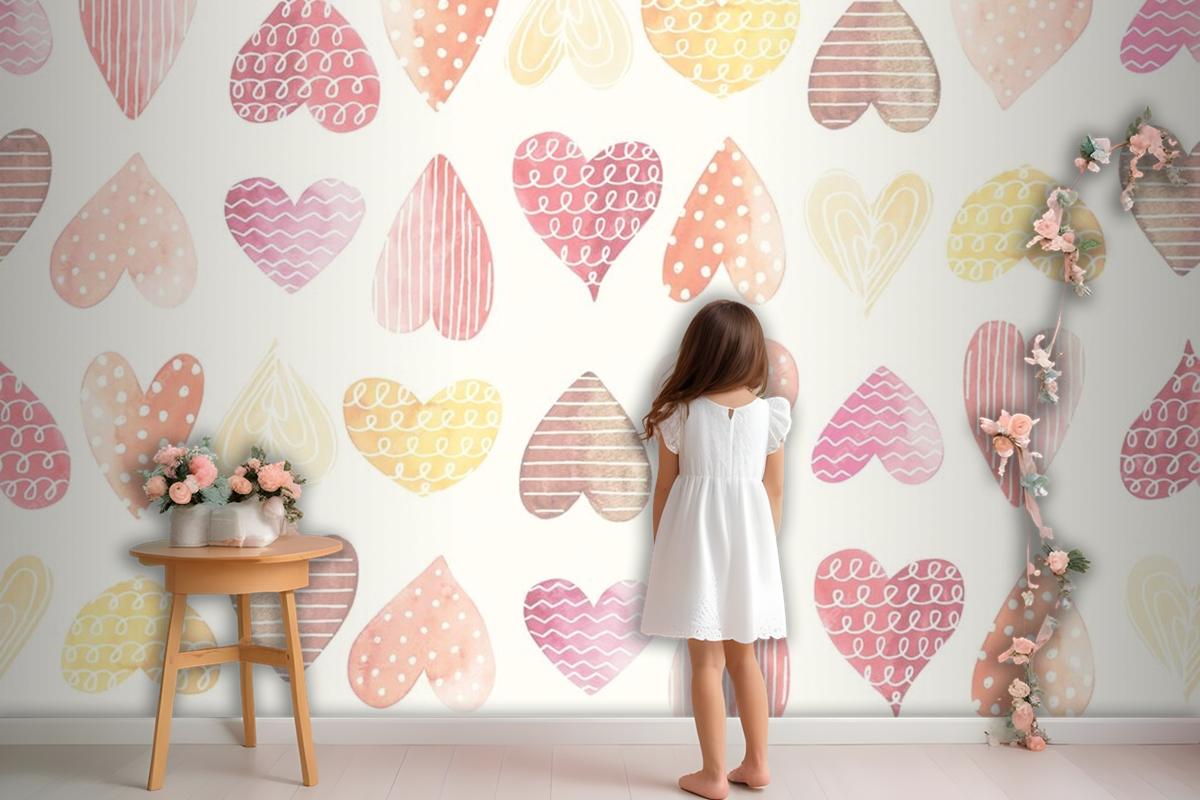 Heart Color Girl Wallpaper Mural