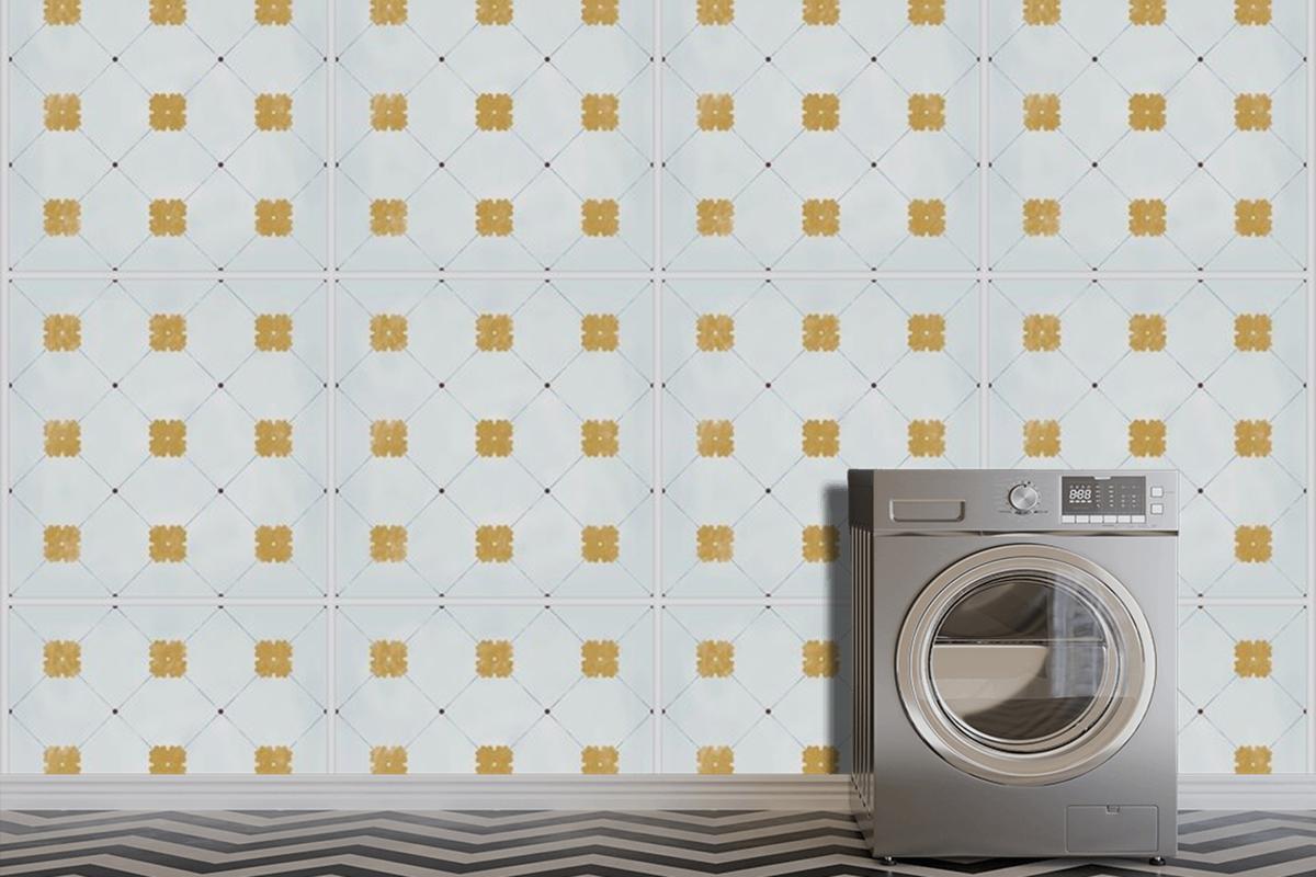 Tiles Textured Pattern Laundry Room Wallpaper Mural