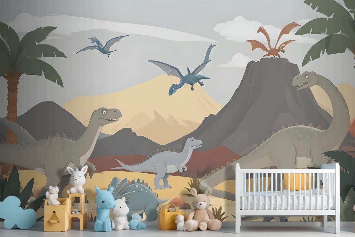 Kids Soft Dinosaurs Wallpaper Mural