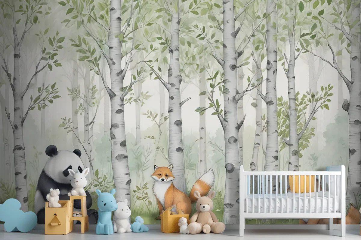 Kids Woodland Animals In The Forest Wallpaper Mural