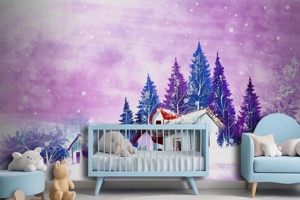 Landscape For Winter And New Year Holidays Christmas Wallpaper Mural