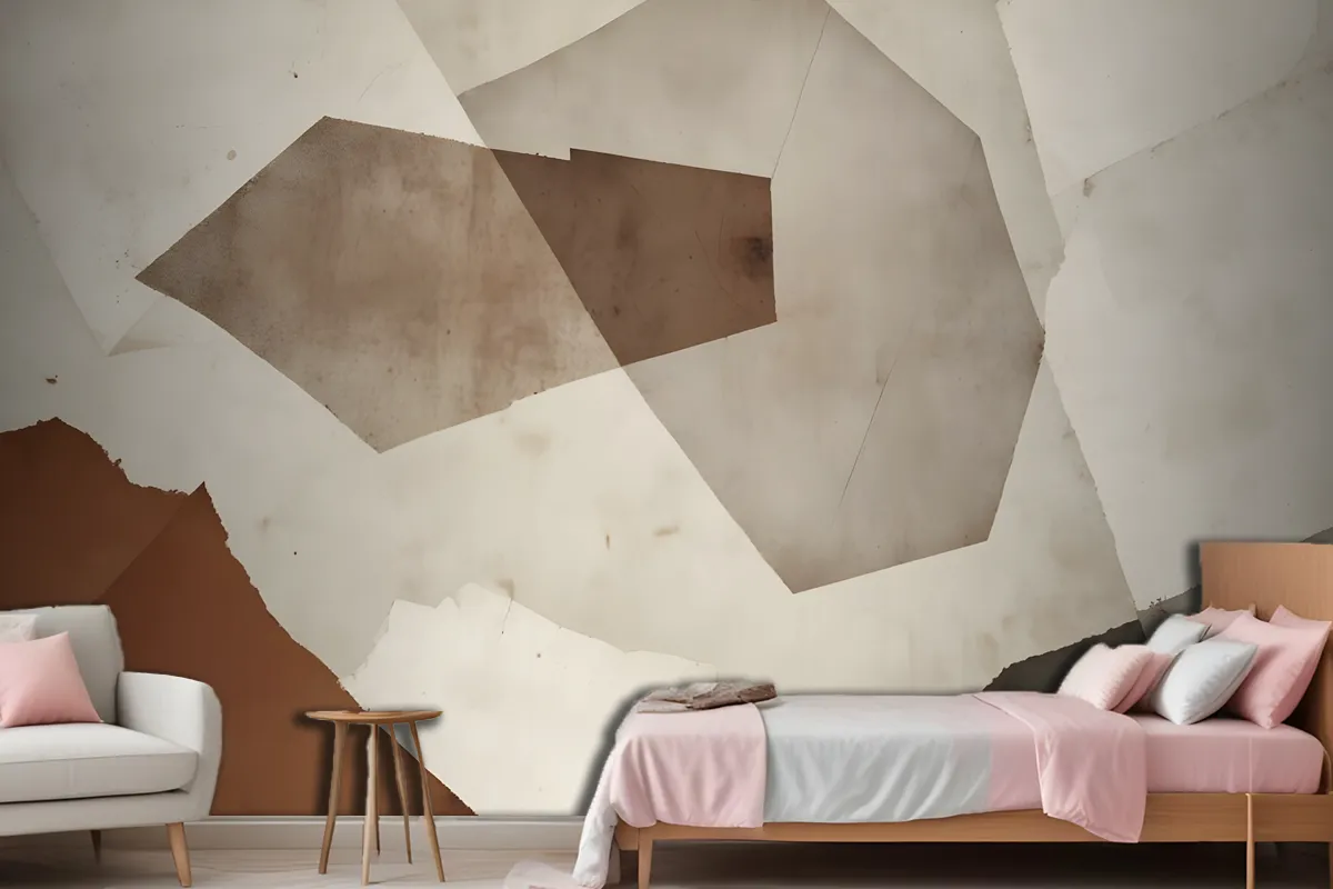 Large Neutral Terrazzo Inspired Wallpaper Mural