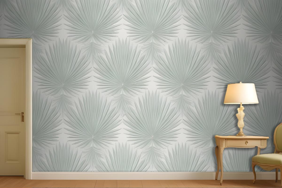 Light Green Abstract Of Radiating Lines Sunburst Shapes Wallpaper Mural