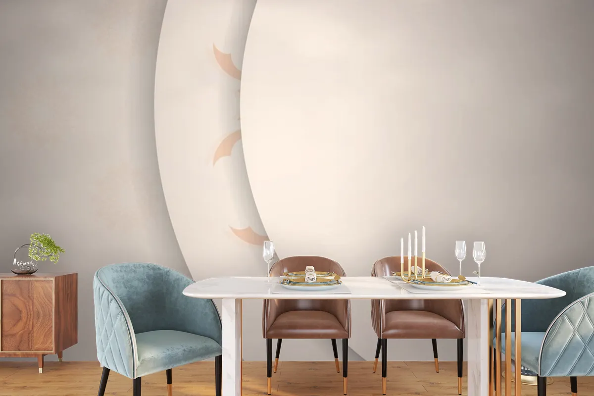 Beige Color With Template Dining Room Wallpaper Mural