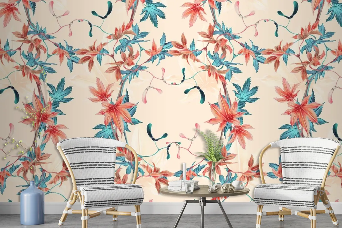 Maple Leaf Pattern Background Wallpaper Mural