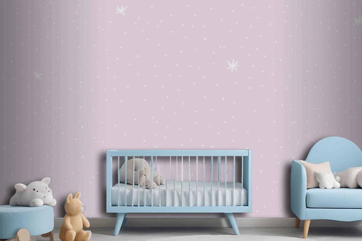 Minimal Star Pattern With Purple Background Wallpaper Mural