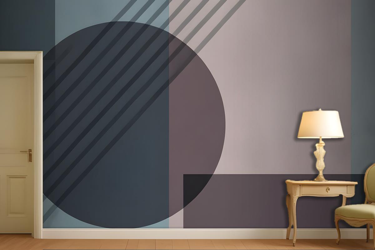 Minimalist Abstract Composition With Geometric Shapes Wallpaper Mural