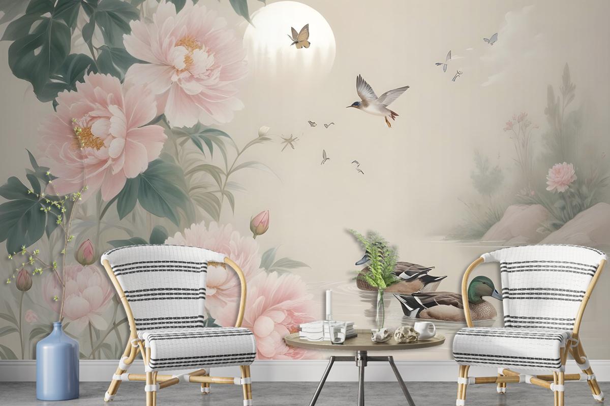 Nostalgic Peony Blossom Wallpaper Mural