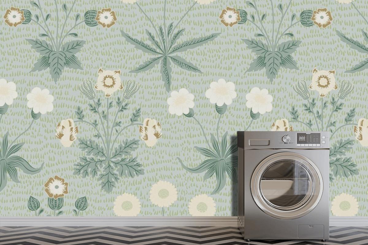 Pattern Floral Laundry Room Wallpaper Mural