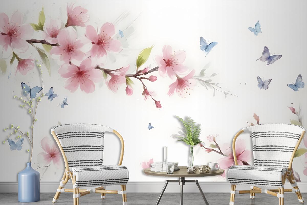 Pink Cherry Blossom Wallpaper Mural