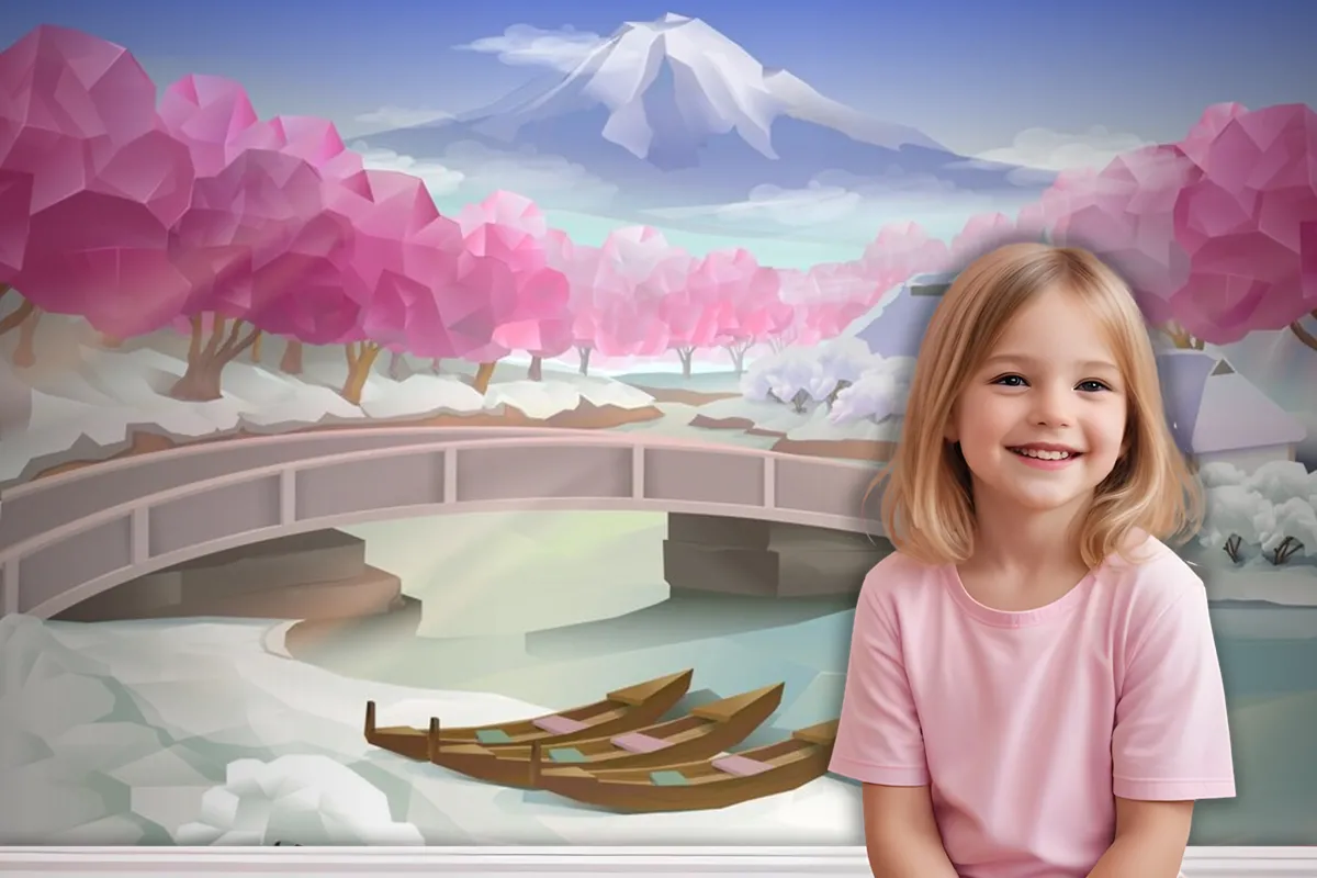 Pink Grove Landscape Wallpaper Mural