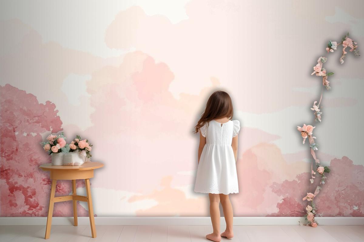 Pink Trees And Sky Banner Wallpaper Mural