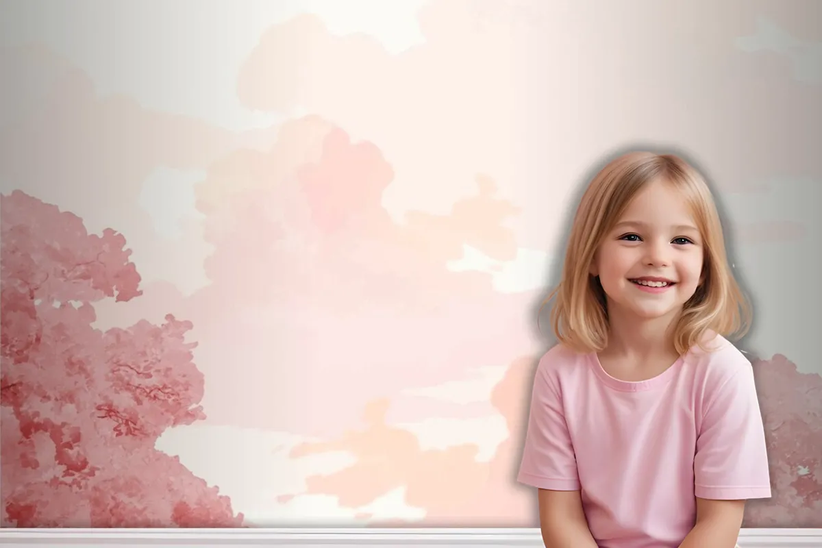 Pink Trees And Sky Banner Wallpaper Mural