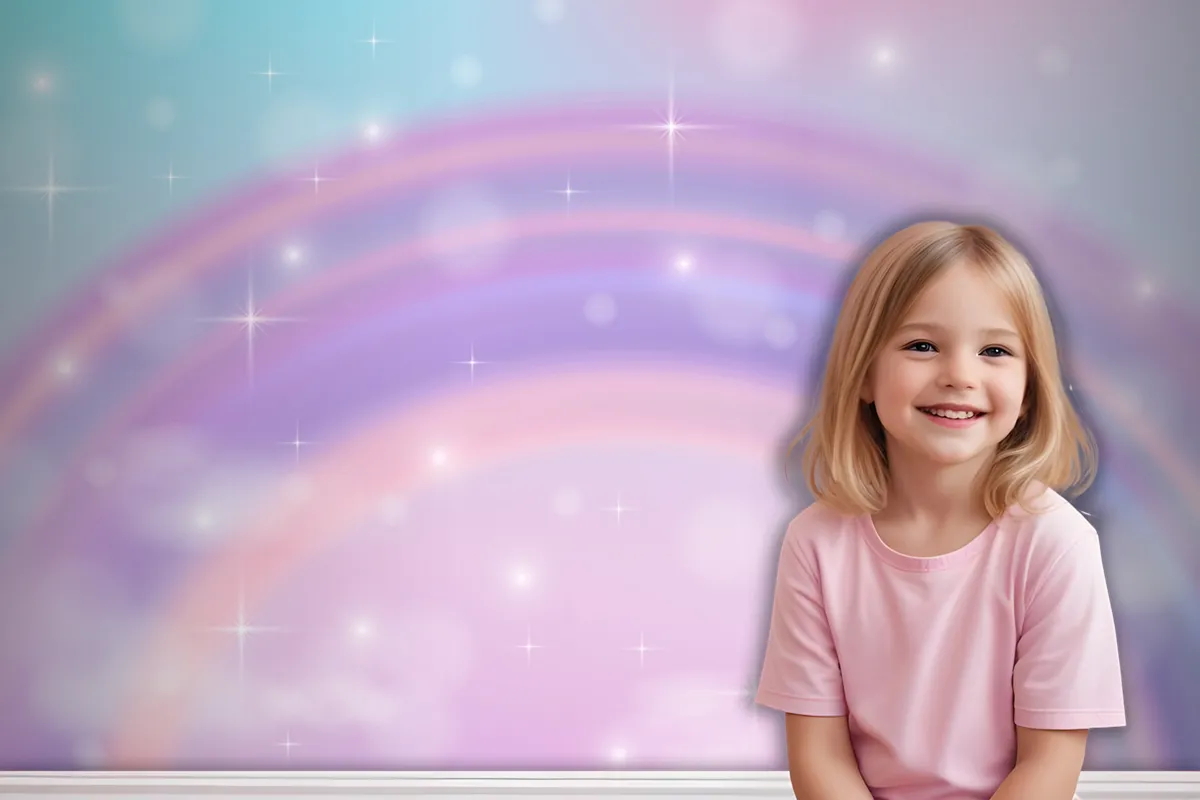 Realistic Rainbow Glitter Background Wallpaper Mural