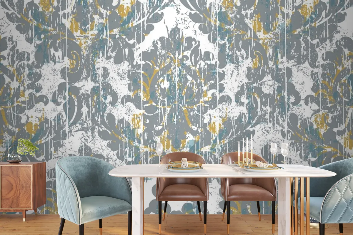 Royal Vintage Grunge Style Damaged Retro Wallpaper Mural