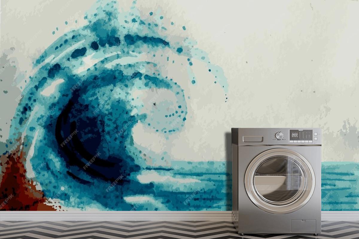 Seascapes Watercolor Laundry Room Wallpaper Mural