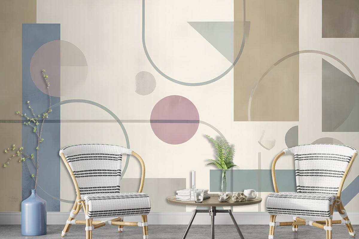 Soft Geometric Shape Art Wallpaper Mural