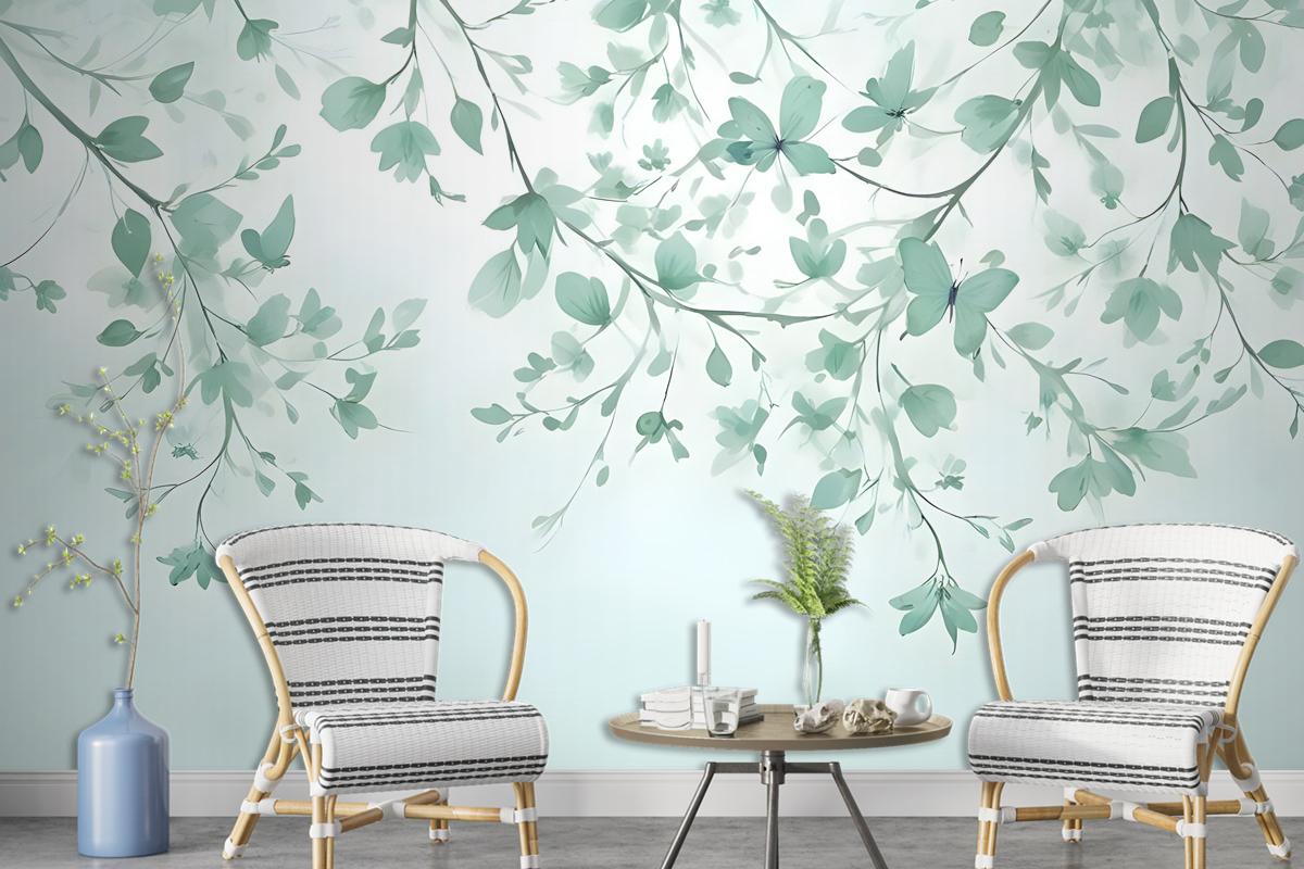 Soft Green Blossom Wallpaper Mural