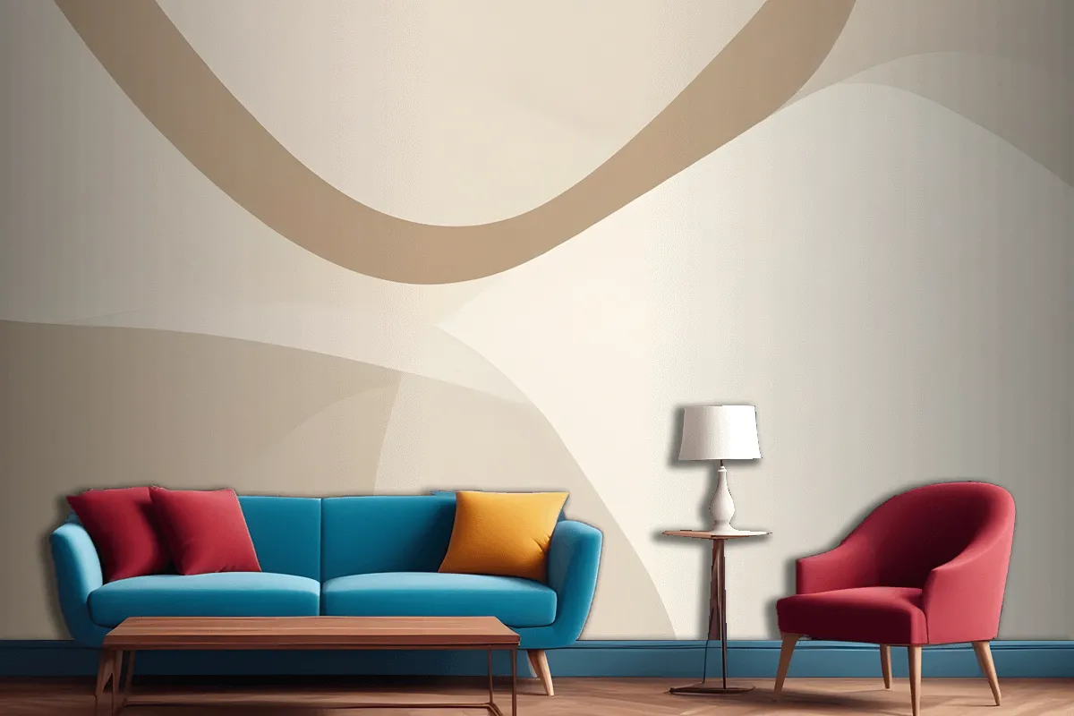 Soft Neutral Cut Out Abstract Shapes Wallpaper Mural