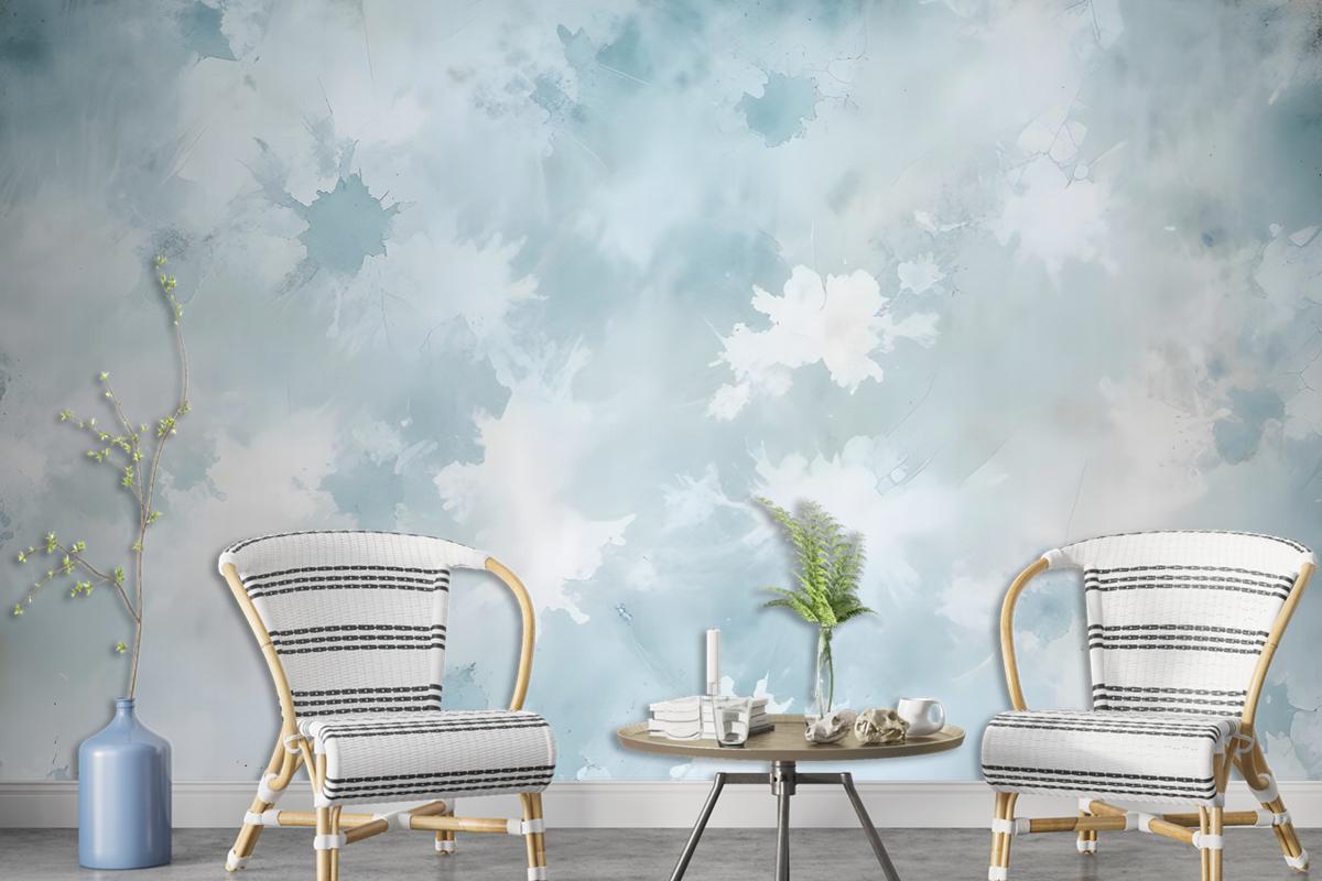 Soft Turquoise Brush Wallpaper Mural