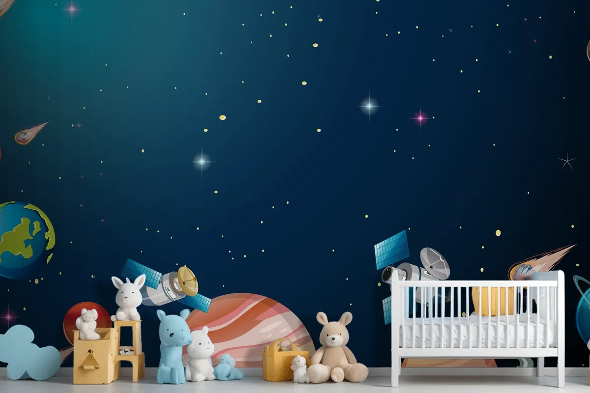 Solar System Universe Scene Wallpaper Mural