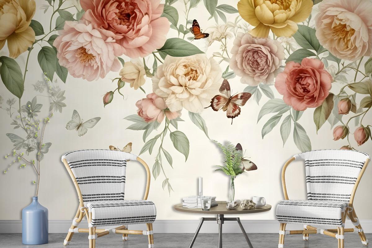 Summer Floral Colorful Watercolor Blossom Wallpaper Mural