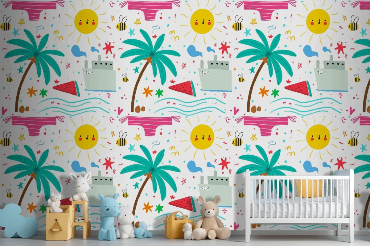 Summer Pattern For Zoom Wallpaper Mural