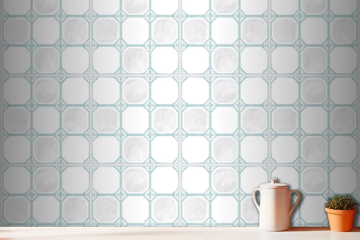 Tiles Textured Pattern Kitchen Design Wallpaper Mural