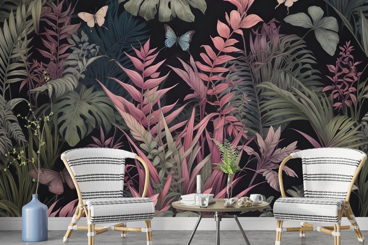 Tropical Butterflies Wallpaper Mural